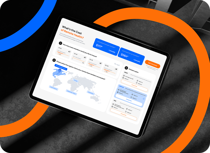 Insurance dashboard on tablet